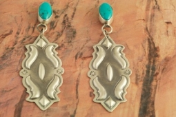 Day 4 Deal - Genuine Kingman Turquoise Sterling Silver Earrings